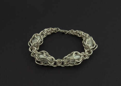 Venetian Glass Chain Maille Bracelet