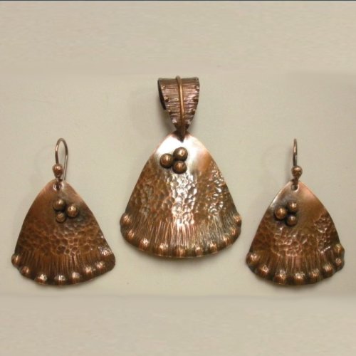 Triangle Shield Earrings, Pendant and Bail