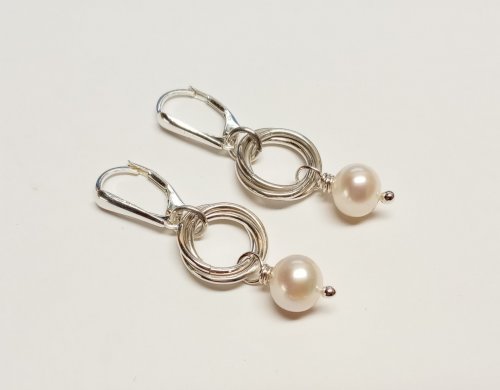 Mobius Pearl Drop Earrings