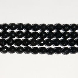 Onyx 10mm Faceted Round Beads - 8 Inch Strand