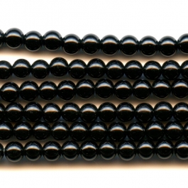 Onyx 4mm Round Beads - 8 Inch Strand
