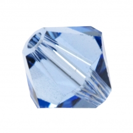 6mm Light Sapphire 5328 Bi-Cone Swarovski Crystal Beads - Pack of 10