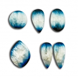 Blue Ice Cabochon Assortment Freeform - Pack of 6