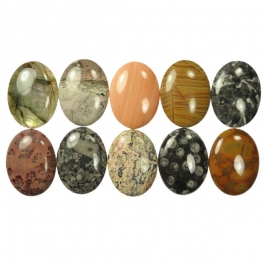40X30mm Oval Gemstone Cabochon Mix - Pack of 10