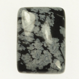 Snowflake Obsidian 22x30mm Rectangle Cabochon - Pack of 1