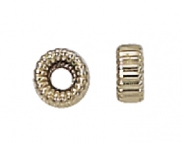 3mm Corrugated Rondelle Gold Filled Bead With 1.1mm Hole - Pack of 10