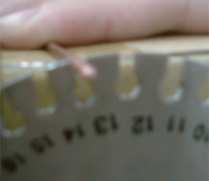 Measuring 14g round with a Wire Gauge